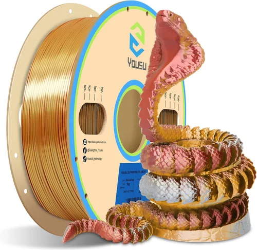 Vista 25 de Yousu - Filamento PLA de seda 1.75mm, filamento para impresora 3D de coextrusión de doble color, compatible con la mayoría de impresoras 3D, seda