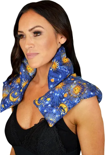 Nature's Approach Envoltura para el cuello/hombro con relleno de aromaterapia a base de hierbas, apta para congelador y microondas para terapia de