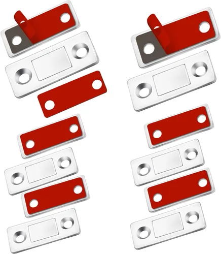 Pestillo magnético para gabinete, paquete de 6 cierres magnéticos ultrafinos para puerta de armario con tornillos, cierre magnético para cajones,