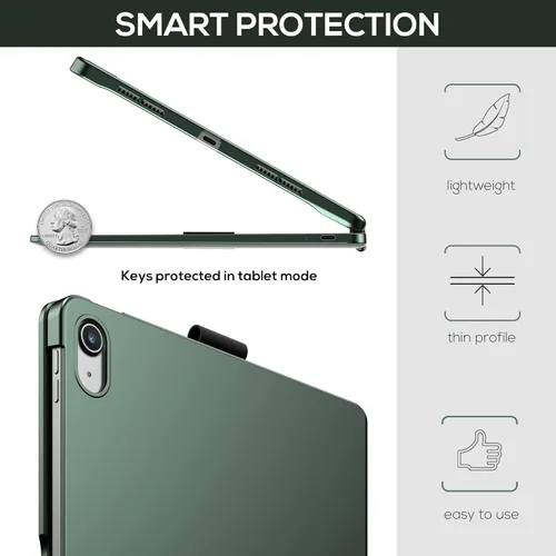 Vista 6 de typecase Funda táctil para iPad de 11ª y 10ª generación con teclado (11 pulgadas 2025, A16 y 10.9 pulgadas 2022) – Rotación de 360°