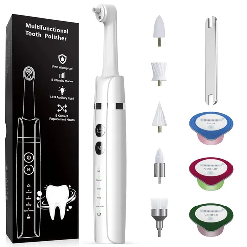 Vista 7 de Pulidor de dientes, kit de pulido de dientes para limpieza diaria, pulido y blanqueamiento de dientes (pasta de dientes profesional incluida)