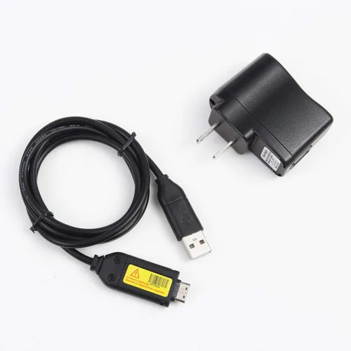 Vista 2 de MaxLLTo Adaptador de CA USB de 4 pies de longitud Cargador de batería+Cable de transferencia de datos USB para cámara Samsung TL205 TL210 TL220 i8