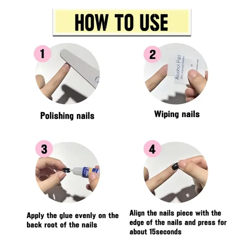 Vista 6 de IMSOHOT Uñas postizas a presión medianas de almendra, sol dorado, luna, patrón de corazón, uñas adhesivas de cobertura completa, brillantes