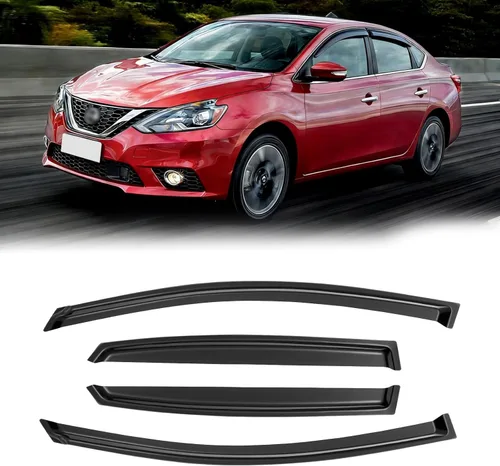 Vista 125 de Viseras de ventana para Chevrolet Silverado y GMC Sierra 1500 Crew Cab 2014-2018, protectores de lluvia, deflector de ventilación, sombra humo