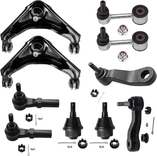 Vista 70 de Detroit Axle - Kit de suspensión delantera de 10 piezas para Chevrolet Trailblazer GMC Envoy 2002-2009 2003 2004 2005 2006 2007 2008 Brazos