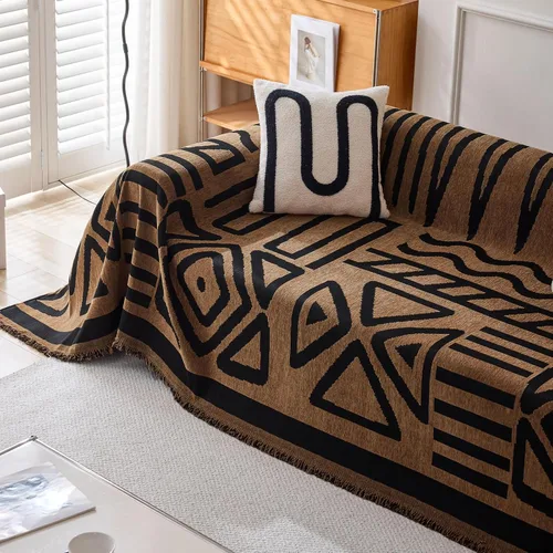 Vista 23 de VClife - Funda para sofá de 2 o 3 plazas o modular, de felpilla, antideslizante, bohemia, lavable, apta para perros, con borlas, caramelo, 71 x 134