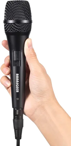 Vista 5 de Micrófono de karaoke de mano dinámico vocal con cable y estuche de transporte (RM82B)