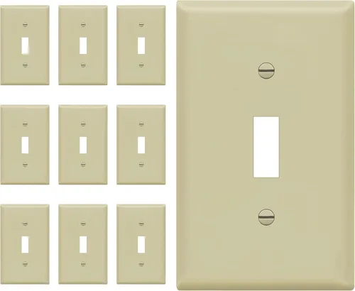 Vista 10 de ENERLITES - Placa de pared con interruptor de palanca sin tornillos, cubierta de interruptor de luz segura para niños, tamaño estándar de 1 gancho