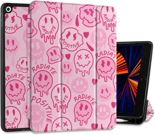 Vista 17 de DONGKE Funda compatible con iPad de 10.2 pulgadas 2021 2020 2019 iPad de 9ª/8ª/7ª generación con soporte para lápices, funda protectora delgada