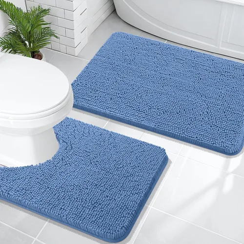 Vista 136 de OLANLY Juego de 2 alfombras de baño de felpilla suave y absorbente, antideslizantes, de secado rápido, lavables a máquina, accesorios de decoración