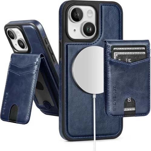 Vista 16 de SkyEagle Funda tipo cartera compatible con MagSafe para iPhone 11, color Negro