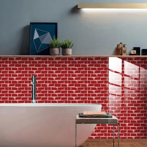 Vista 5 de Adhesivos para azulejos de mosaico, autoadhesivas, papel tapiz adhesivo impermeable para bricolaje, papel tapiz autoadhesivo para piso, cocina y 10