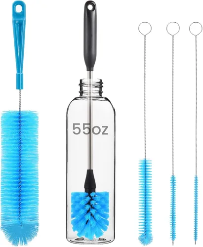 Vista 8 de Cepillo para botella de agua, limpiador de botellas de agua y cepillo para pajilla, cepillo de limpieza de 15 pulgadas, cepillo de botella de 15