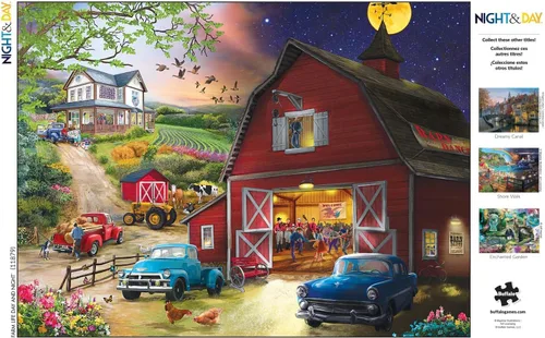 Vista 5 de Buffalo Games - Bigelow Illustrations - Vida en la granja día y noche - Rompecabezas de 1000 piezas para adultos - Rompecabezas desafiante perfecto