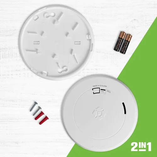Vista 3 de First Alert Alarma Combinada de Humo y Monóxido de Carbono, Detector Operado por Batería con Diseño de Perfil Delgado, SMCO200, Paquete de 1