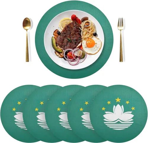 Vista 15 de Aruba Flag Round Table Placemats 15 Inch, Seasonal Table Mats Modern Place Mats for Dining, Kitchen, Parties, Camping