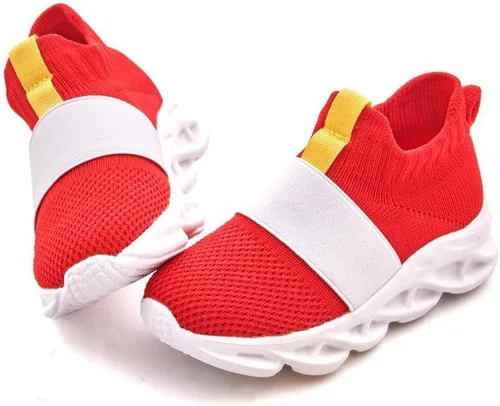 Vista 4 de Zapatos deportivos para niños y niñas, zapatos rojos para caminar de moda de cumpleaños