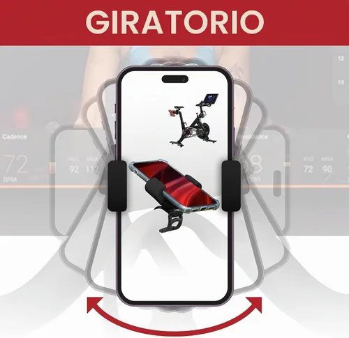 Vista 3 de Soporte de teléfono de silicona mejorado compatible con accesorios de bicicleta Peloton - Soporte para teléfono celular para bicicleta de ejercicio
