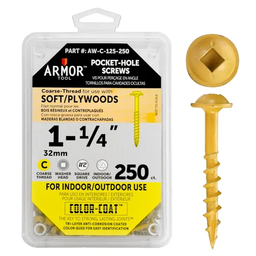 Vista 17 de ARMOR TOOL AP-C-100-100 Tornillos de rosca gruesa de 1 pulgada con revestimiento de color verde y unidad cuadrada