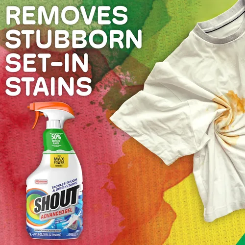 Vista 7 de Shout Gel removedor de manchas avanzado para ropa sucia, descompone las manchas difíciles, secas y difíciles, espray de 22 onzas