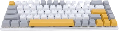 Vista 10 de Jectse RGB Gaming Keyboard, 60 Percent Keyboard Wired Mechanical with Blue Switch, Ergonomic Computer for Laptop PC Gaming (Orange Gray Black)