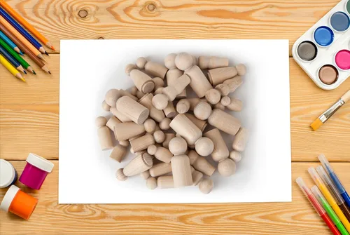 Vista 6 de Cuerpos de muñeca sin terminar, de madera de abedul y madera de arce, set de artista para pintar y personalizar figuras, ideal para manualidades