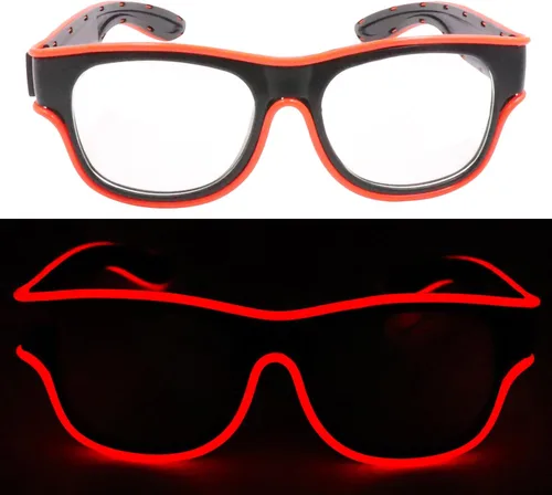 FYANER LED Glasses, Wireless Light up Glasses, 4-Speed Adjustment Luminous Sunglasses for Cosplay, Halloween, Bar Club Party