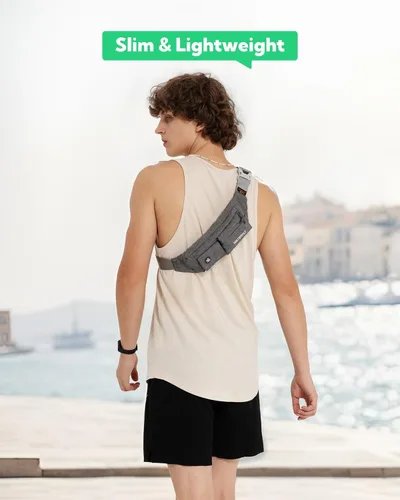 Vista 3 de Waterfly - Cangurera delgada de poliéster suave, resistente al agua, para hombre y mujer, para exteriores, correr, escalar, llevar iPhone 5 6 Plus