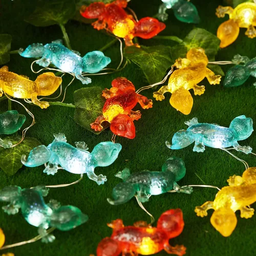 Vista 6 de Bartlett - Luces solares de jardín para exteriores, guirnalda de luces de hadas de Gecko alimentadas por energía solar, luces decorativas