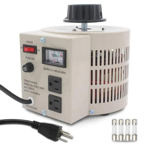 Vista 8 de LVYUAN Transformador Variable Regulador de Voltaje Variable, Salida 0-130V, Entrada 110V-120V (1000VA)