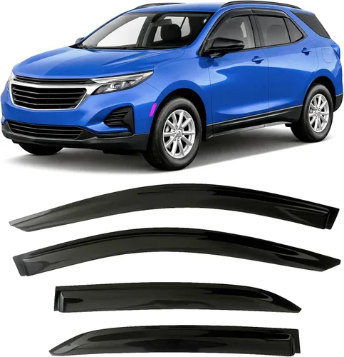Protectores de lluvia con cinta adhesiva 2018-2024 para Chevrolet Equinox (Chevy) Deflectores de ventana lateral Viseras Sombras de ventilación