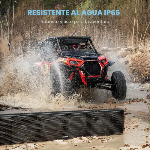 Vista 4 de Ehaho Barra de sonido UTV de 25 pulgadas, barra de sonido ATV Bluetooth con iluminación RGB, barra de sonido impermeable IP66 para carrito de golf