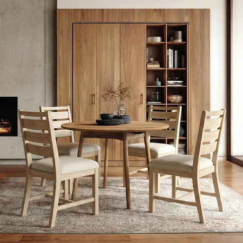 Vista 16 de COLAMY SERA - Juego de 2 sillas de comedor de madera maciza con cojín tapizado de tela, silla de cocina estilo granja, silla moderna de dos tonos