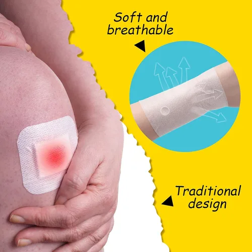 Vista 4 de Nuanchu Rollo de cubierta no tejida de 4 rollos de cinta elástica no tejida, vendajes adhesivos no tejidos, cinta de vendaje transpirable, vendajes