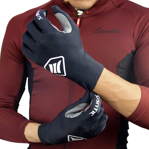 Vista 7 de Santic Guantes de ciclismo para hombre, guantes térmicos de invierno para pantalla táctil