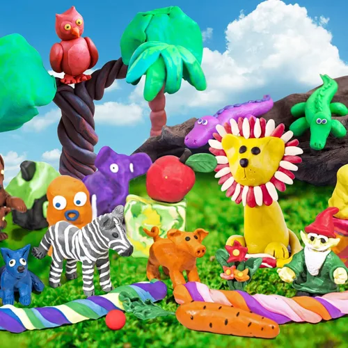 Vista 5 de ESSENSON Magic Clay - Arcilla que se seca al aire de 24 colores, arcilla para modelar para niños con herramientas, regalos de juguetes para niños