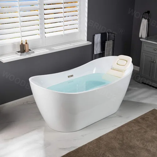 WOODBRIDGE BTA1515-B/N-Drain &O + Pillow BAÑERA, con secado de níquel cepillado