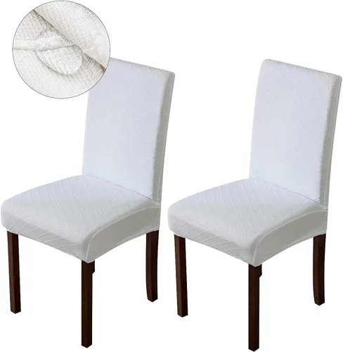 Vista 10 de Genina Fundas impermeables para sillas de comedor, fundas para sillas Parsons de cocina, fundas para sillas Parsons (beige, 2 piezas)