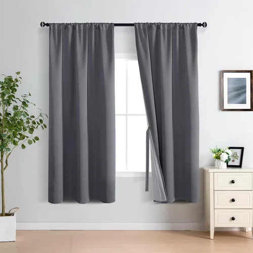 Vista 27 de XWZO Cortinas 100% opacas de 84 pulgadas de largo con alzapaños, protección de privacidad, paneles de ventana de eficiencia energética con forro