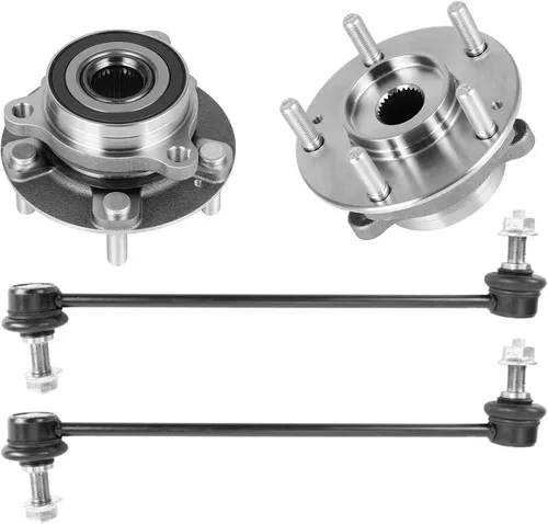 Vista 89 de Detroit Axle - Kit de suspensión de 14 piezas para Jeep Liberty 2006-2007, 2 cubos de rodamiento de ruedas, 2 brazos de control superior, 2 rótulas
