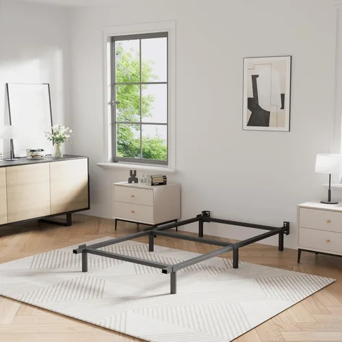 Vista 7 de Base de cama de tamaño matrimonial, marco de cama Metal Basics de 9 pulgadas, base de alto perfil para somier, soporte de 9 patas, sin ruido, fácil
