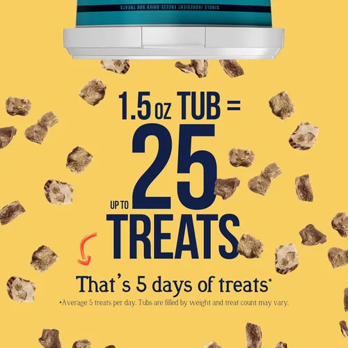 Vista 3 de Golosinas de hígado de pollo para perros Stewart, 42.5 g, ~25 piezas, liofilizadas crudas, de un solo ingrediente, con 60% de proteína