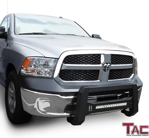Vista 3 de TAC - Barra de toro modular con LED compatible con RAM 1500 2009-2018 RAM 1500 Classic 2019-2023 (excluye Rebel y Warlock), protector de cepillo