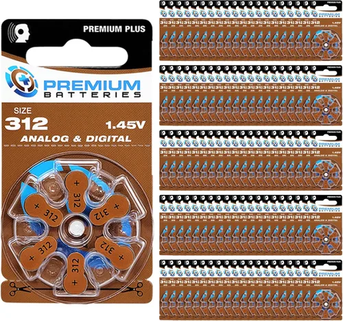 Vista 22 de Premium Batteries Tamaño 10 Batería de audífono de 1.45V Lengüeta amarilla (6 Baterías)