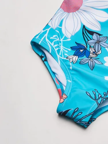 Vista 4 de Kanu Surf - Traje de baño Jasmine de una pieza para niñas con cuello Halter para ir a la playa o hacer