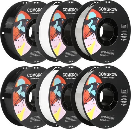 Vista 8 de Comgrow PETG - Filamento para impresora 3D de 1.75 mm, filamento de impresora 3D de alta precisión y resistente (0.9 kg), precisión dimensional +