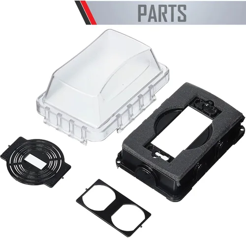 Vista 4 de TayMac MM410C Cubierta Individual de Toma de Corriente Eléctrica Resistente a la Intemperie en Uso para Montaje Horizontal/Vertical de 1 Gang