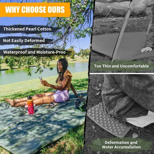 Vista 6 de Foam Sleeping Pad for Camping - AYAMAYA Foldable Camping Mattress for 1/2/3/4/5/6 Person, Extra Thick Waterproof Tent Footprint Inner Camping Mat