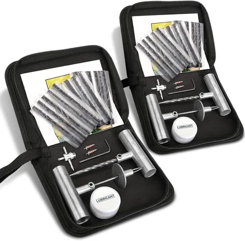 Kit de reparación de neumáticos, juegos de 2-24 piezas, kit profesional resistente universal de emergencia para reparación de neumáticos planos,