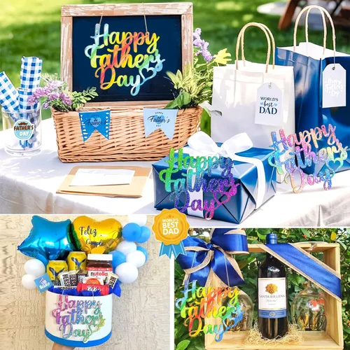 Vista 175 de Adornos de Letras de Madera PAPÁ para Pintar de 7 Pulgadas, Tamaño Grande, Recorte de Papi de Madera para el Día del Padre, DIY en Blanco, Madera